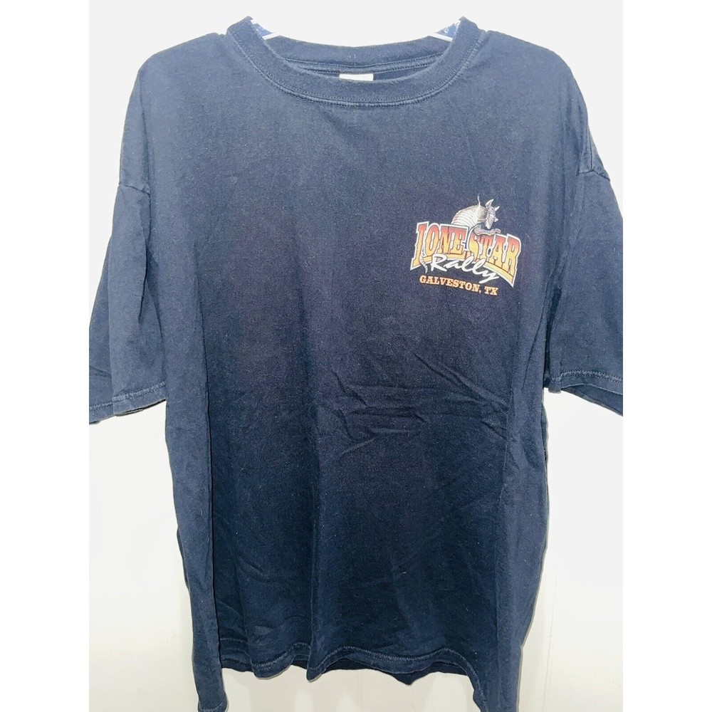 Lone Star Rally Galveston Texas ‘07 Armadillo Night Rider Hog Men’s Shirt Sz 2XL